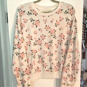 Draper James Women’s 2XL Beige Natalie Magnolia Floral Long Sleeve Shirt